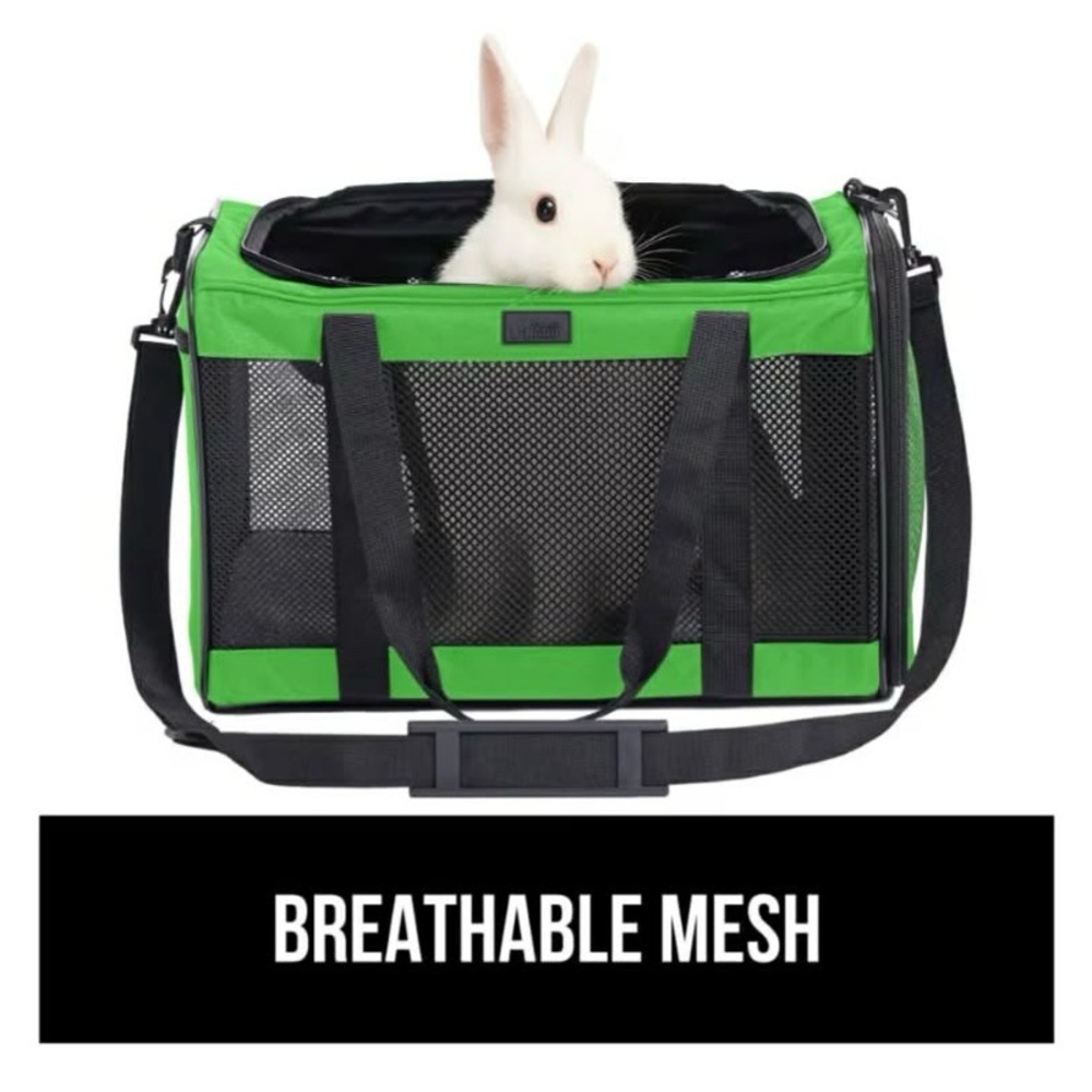 Green and Black Cat Travel Carrier - Picture 9 of 11